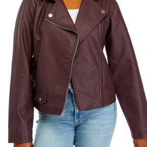 Vine & Valley Red Moto Jacket Women's Biker Punk Street Style Fall Layer NWT